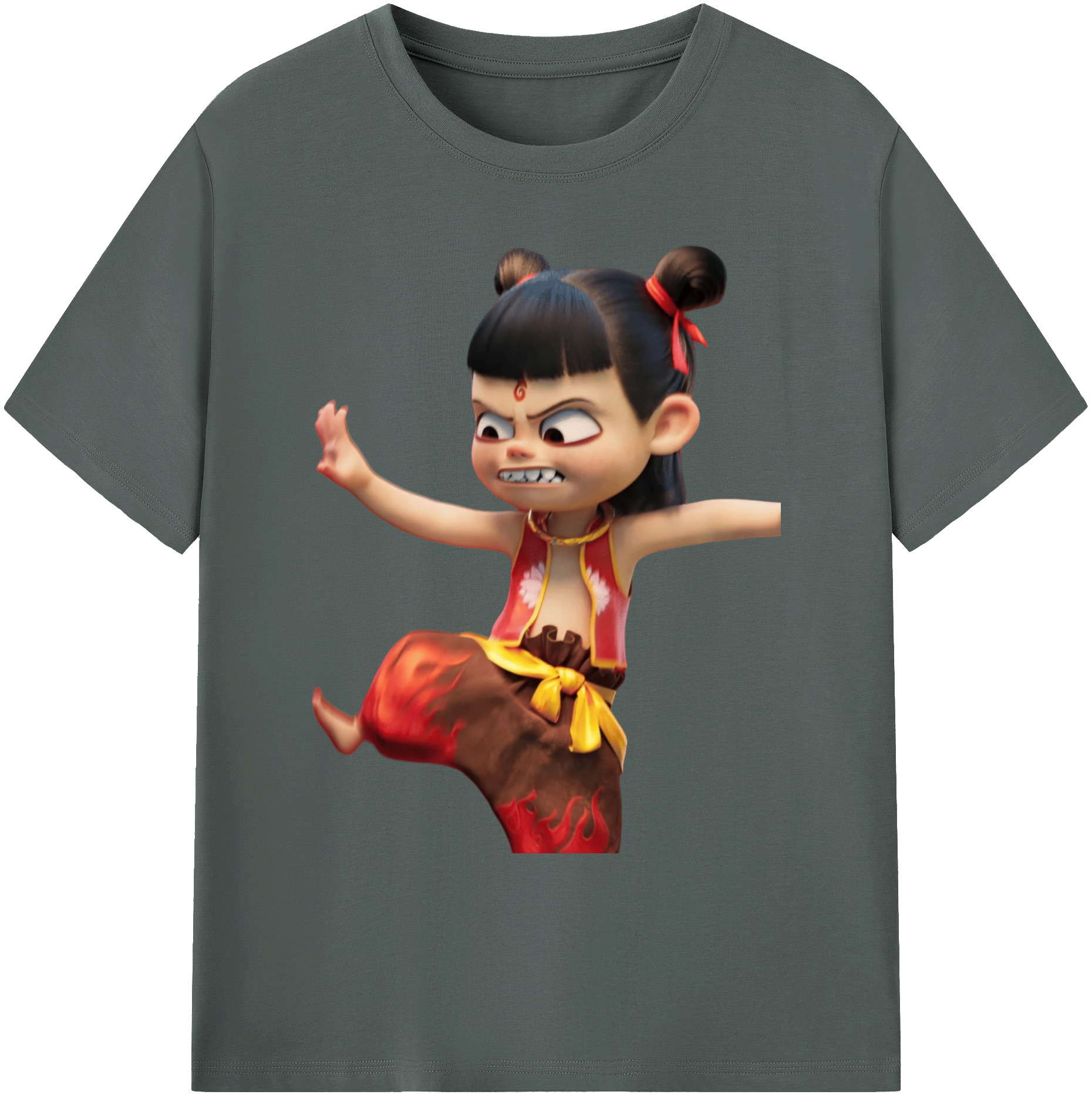 （画像用） Ne Zha 2 ナタ 魔童の大暴れ 綿100％ メンズ半袖Tシャツ｜肌触りやわらか＆通気性